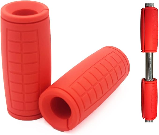 qibylift Dumbbell Handles Grips, Firm Rubber Barbell Grips Fit for Standard Barbell - Dumbell Handles, Silicone Rubber Barbell Grips for Weight Lifting Cable Attachments & Fitness Training