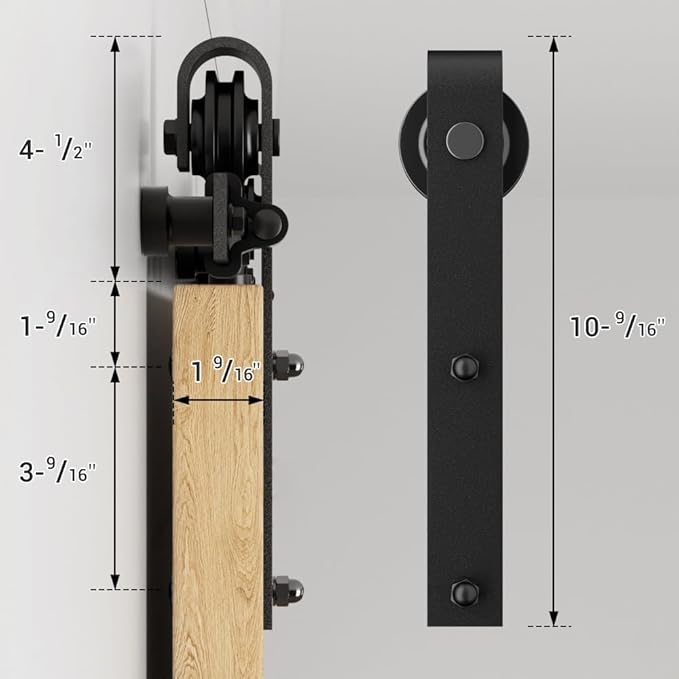 CCJH Sliding Barn Door Hardware Kit 5.5FT Track System for Single Wooden Door