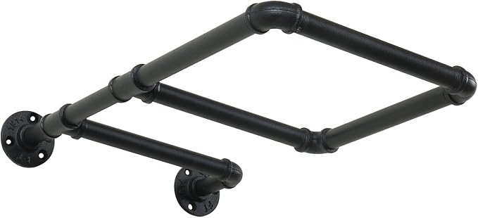 MyGift Yoga Ball Storage Wall Mount, Black Metal Pipe Racks for Exercise Ball Holder, Ball Storage for Home Gym or Studio
