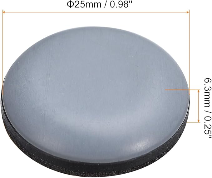 uxcell Furniture Sliders, 20Pcs 1" - PTFE Round Appliance Slider, Self-Adhesive Chair Glides, Chair Leg Floor Protectors for Carpet Hardwood Floors