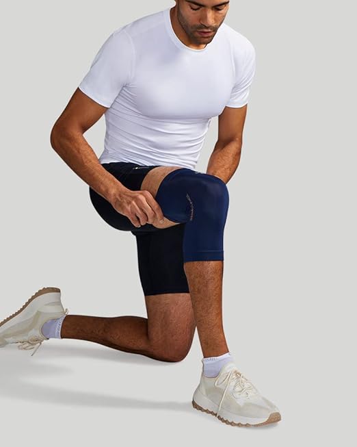 Tommie Copper Core Compression Knee Sleeve, Unisex, Men & Women | 4D Stretch, Breathable Support for Muscle & Joint Stability - Dark Navy - 3X-Large