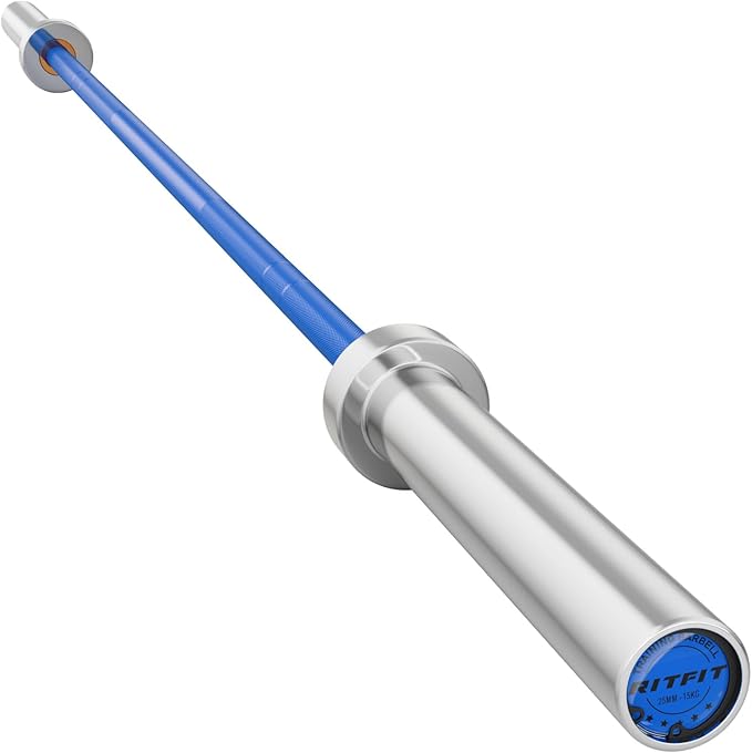 RitFit Elite 7ft Olympic Barbell, Robust 45lb Barbell for Weightlifting and Powerlifting, Superior Olympic Bar with Exceptional 500lbs Load Capacity, Weight Bar for 2” Standard Plates