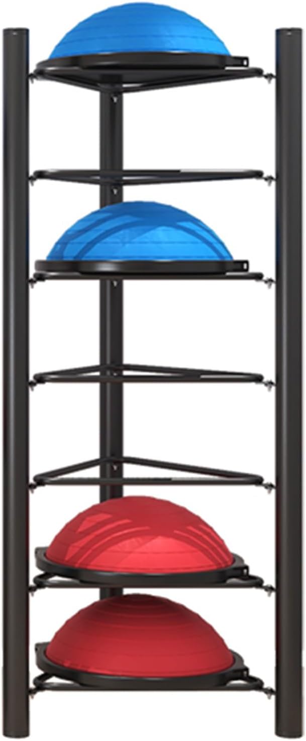 Stability Ball Holder Storage Rack, Black Exercise Yoga Balls Holder Organizer for Bosu Slam Bowling Medicine Balls, 0.7m 1.3m 1.6m 1.9m Tall Half Balance Ball Floor Stand Gym Equipment ( Color : Blac