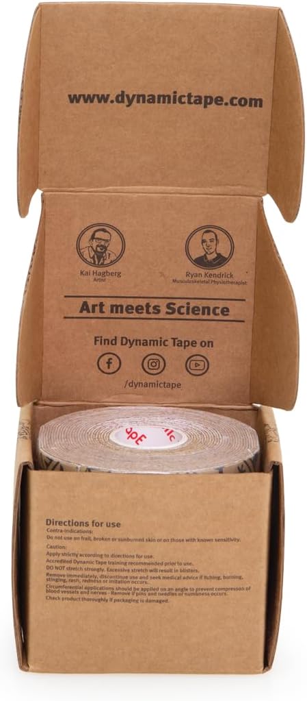 Dynamic Tape Powerband Max Strength & Resistance Biomechanical Athletic Tape | 4 Way Stretch & Stronger Recoil than Kinesiology Tape | Designed for Sports, Muscle & Joint Load Management | 3" (1 Roll)