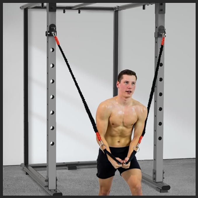 Kipika Anchor for Resistance Bands Fits 2" x 2" Power Rack with 5/8" or 1" Hole - Heavy Duty Steel Hooks with Rubber Pads for Home Gym Workouts, Strength Training,and Physical Therapy Exercise, 2 Pack