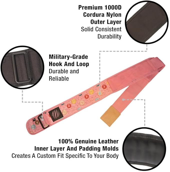 Bear KompleX Premium Leather APEX Weightlifting Belt, Abdominal & Back Support, Powerlifting, Squats and Weight Training, Low Profile Firm Back Easily Adjustable.