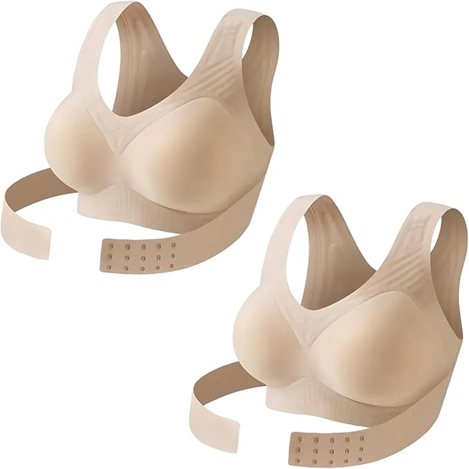 Posture Bras for Women Front Closure Wireless Posture Corrector Bra with Back Support Push Up No Underwire Bralettes