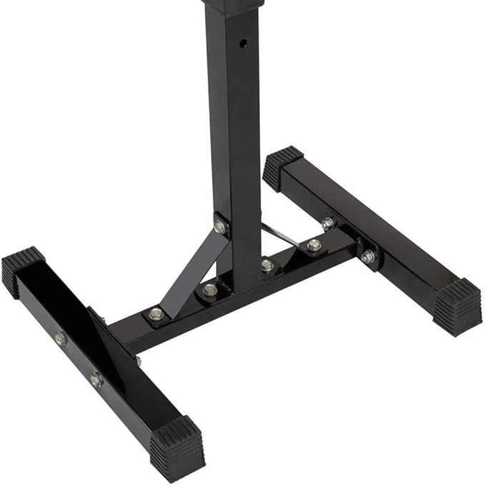 Yaheetech Pair of Adjustable Squat Rack Standard 44-70 Inch Barbell Rack, Solid Steel Squat Stands Bench Press Storage Home Gym Portable Dumbbell Stands