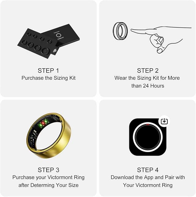 Titanium Smart Ring, Sleep & Activity Tracking Ring with Heart Rate, HRV, Stress Insights, 7-Day Battery Life, No Subscription, IP68 Waterproof, iOS & Android Compatible (Gold, 11)