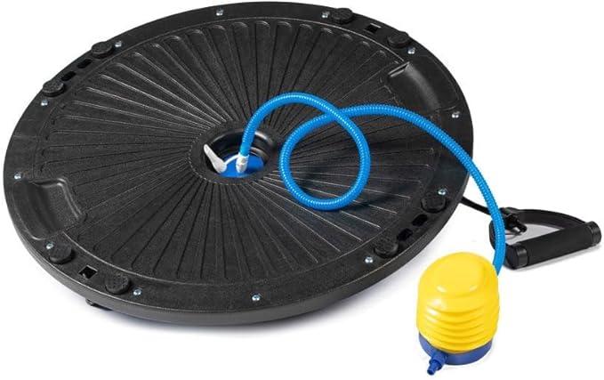Titan Fitness Blue Balance Ball Trainer with Resistance Bands and Foot Pump, 23.5" Diameter Inflatable Yoga Ball for Home Gym Workouts, Resistance Exercises, Balance Core Strength Training