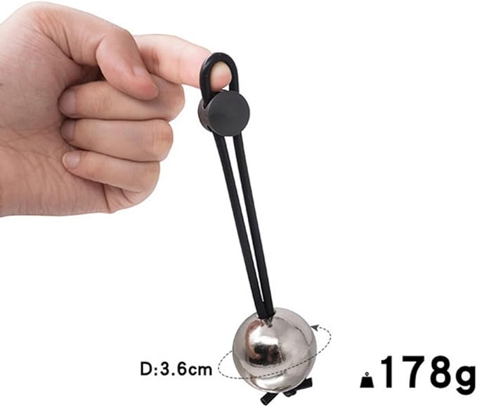 Men's Stretch Weighted Suspension Ball Ring, Progressive Endurance Trainer-USZF57 (36mm Silver Double Ball)