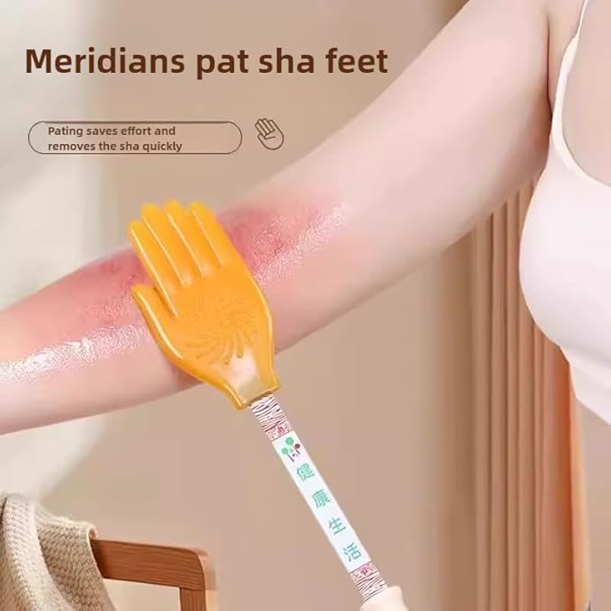 Pai Sha Board Multi-Function Pai Sha Board Silicone Five-Finger Meridian patting Small Yellow Hand Silicone Massage Massage Stick