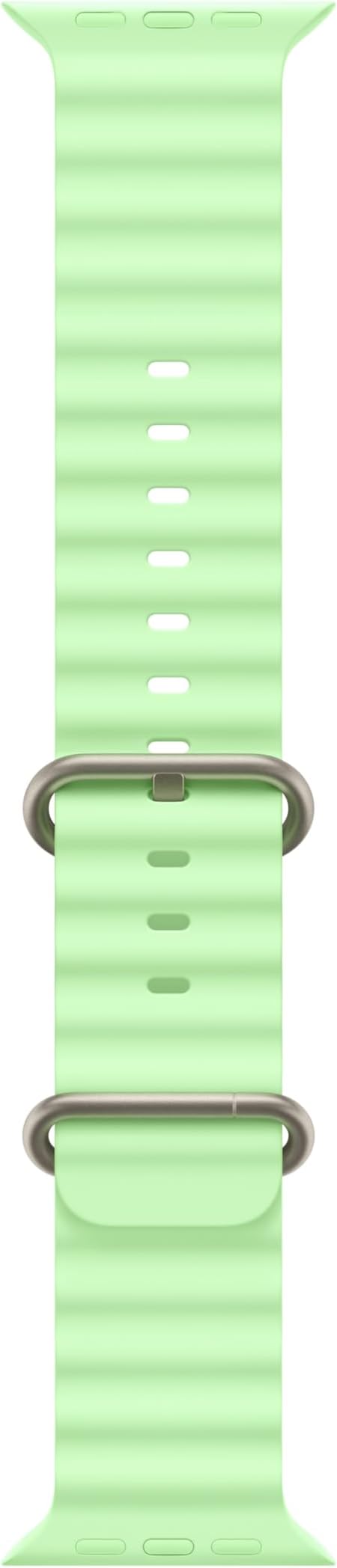 Apple Watch Band - Ocean Band - 49mm - Neon Green - One Size - Natural Titanium Finish
