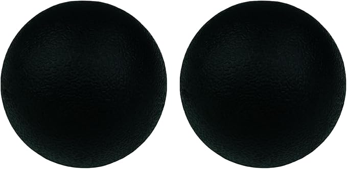 Small Hard Massage Ball 2 Pack. Lacrosse Ball Size Fascia Balls for Trigger Point Deep Tissue Myofascial Release Muscle Relax Plantar Fasciitis Relief Physiotherapy Yoga Pilates (Black)