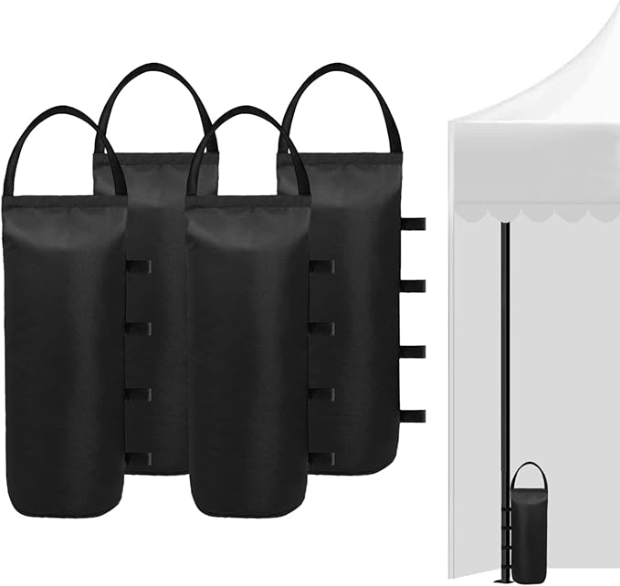 IALNAI 112 LBS Canopy Weights Sand Bags for Canopy Outdoor Advertising Tent Sunshade Fixed Windproof Pop up Tent（No Sand） 4-Pack Package May Vary