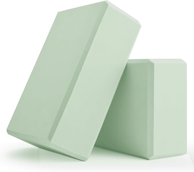 Yoga Blocks 2 Pcs, 9"x6"x3" Yoga Brick Foam Blocks EVA Foam Block Yoga Props Accessories for Yoga Pilates Stretching and Meditation