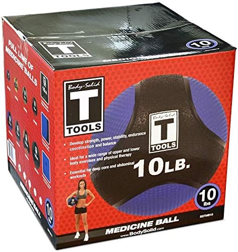 Body-Solid Rubber Medicine Ball - Superior Grip, Textured Surface, Adjustable Air Pressure Fitness Balls - Ideal for Cardio and Core Exercise in Home & Gym Workouts