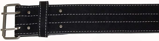 Grizzly Fitness Double Prong Pro Power Lifting Weight Belt | Used by Pros | Durable Thick 13mm Leather w/Double Stitching & Double Prong Buckle | 4" Wide and Adjustable for Comfort