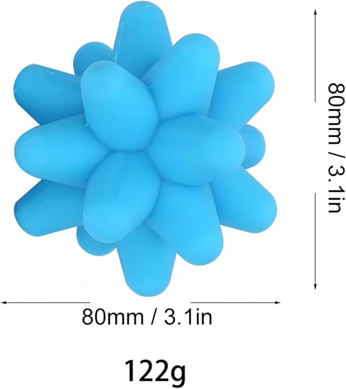 1PCS Spiky Massage Ball, 80mm Silicone Trigger Point Massage Ball, Blue Fascia Balls for Reaction Training, Massage