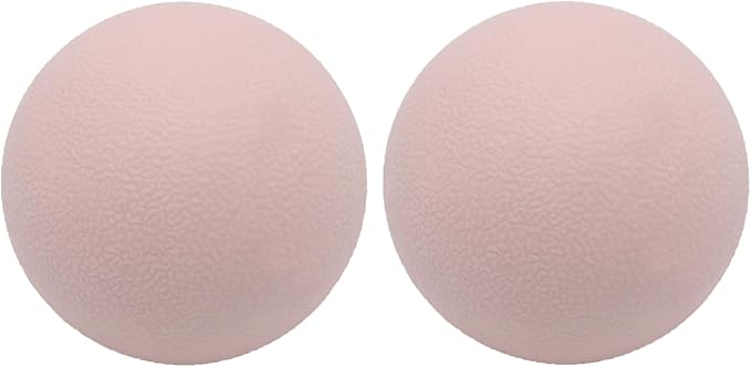 Small Hard Massage Ball 2 Pack. Lacrosse Ball Size Fascia Balls for Trigger Point Deep Tissue Myofascial Release Muscle Relax Plantar Fasciitis Relief Physiotherapy Yoga Pilates (Pink)