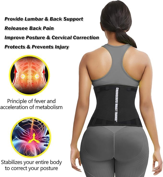 ChongErfei Waist Trainer Belt for Women Man - Waist Trimmer Ab Belt - Tummy Control Body Shaper