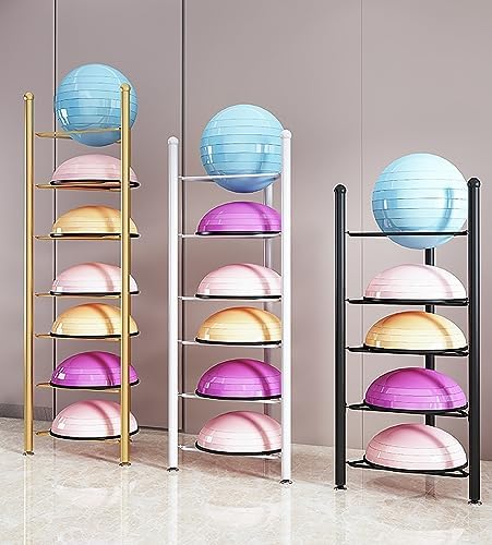 Exercise Ball Storage Rack - Home Gym Organizer for 3/5/6/7 Tier Floor Stand - Holds Bosu, Slam, Bowling & Medicine Balls - Durable, Space-Saving Design
