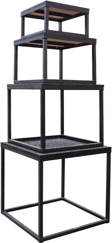 Meister Elite Steel Plyo Jump Boxes for Professional Gyms - Deluxe Set & Individual 12", 18", 24", 30"