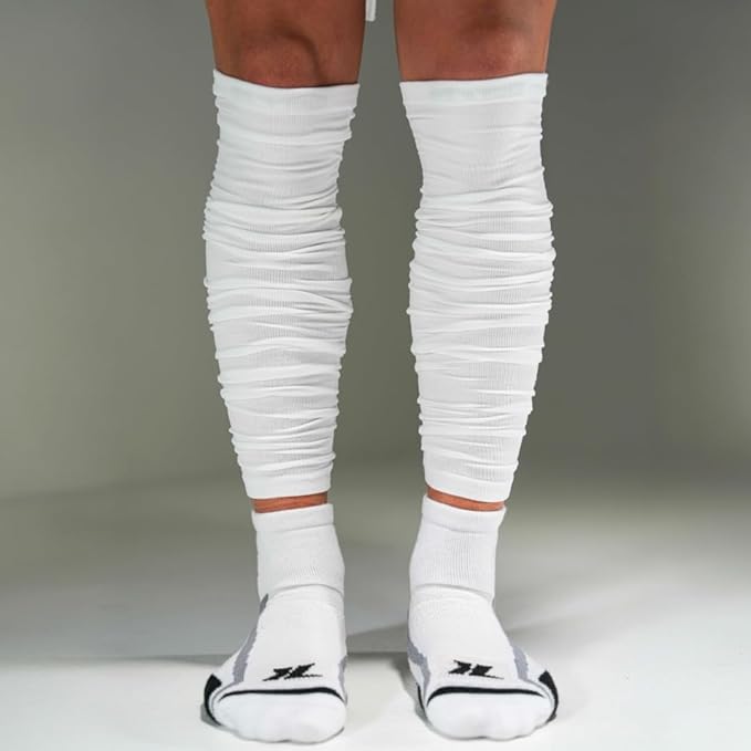 KUTFTBL Pre-Scrunched Football Leg Sleeves with Built-In Hidden Elastic Bands Performance Fabric Above or Below the Knee