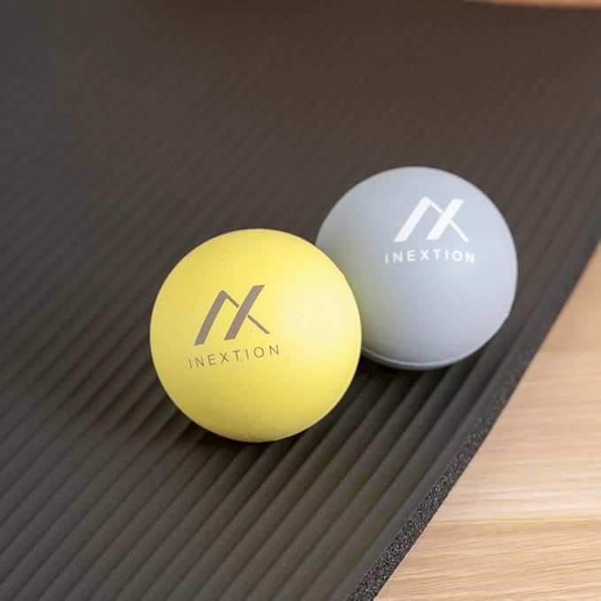 Therapy Massage Balls (2-Pack), High-Density Fascia Balls for Targeted Muscle Relaxation & Daily Recovery - 50D & 65D Hardness Options (Tranquil Blue + Dawn Yellow (65D+50D))