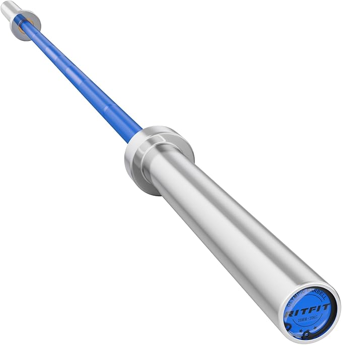 RitFit Elite 7ft Olympic Barbell, Robust 45lb Barbell for Weightlifting and Powerlifting, Superior Olympic Bar with Exceptional 500lbs Load Capacity, Weight Bar for 2” Standard Plates