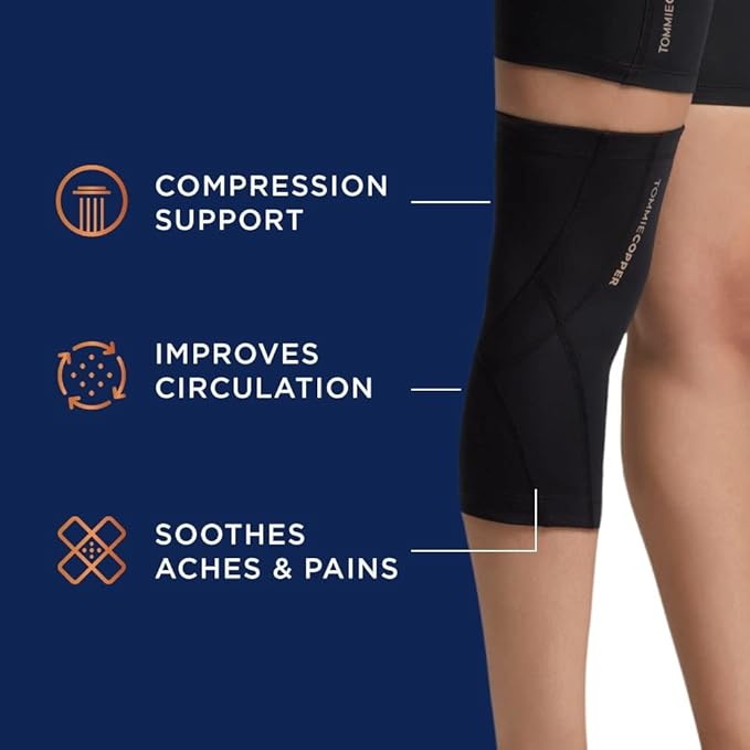 Tommie Copper Performance Compression Knee Sleeve l Knee Brace for Joint Support l Men and Women