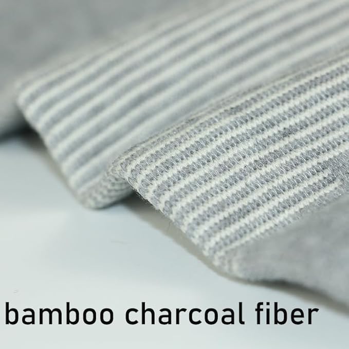 Bamboo Charcoal Knee Sleeve - Bamboo Knee Brace Bamboo Compression Knee Sleeve -Elastic Warm Knee Brace Bmboo Knee Sleeve for Arthritis (Gray, Large)