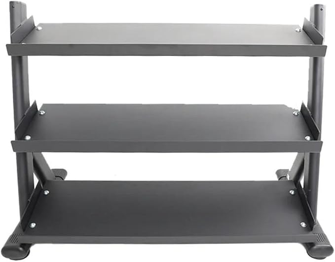 TKO 3-Tier Dumbbell Rack & Kettlebell Rack | Perfect for Any Home Gym | Black Weight Stand | Keep Your Workout Area Clean & Safe