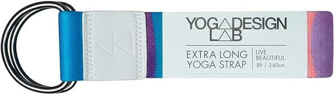 yogadesignlab | The Yoga Strap | Luxurious, Extra Long, Super Soft, Eco Printed | Studio Quality, Adjustable | Safely Stretch Further and Hold Longer | 8 ft Long