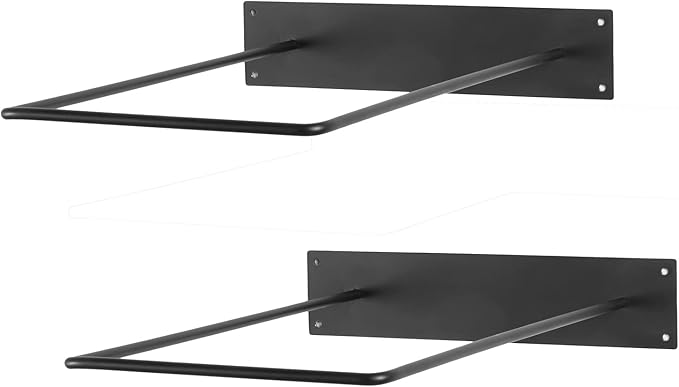 MyGift Yoga Ball Storage Wall Mount, Black Metal Pipe Racks for Exercise Ball Holder, Ball Storage for Home Gym or Studio