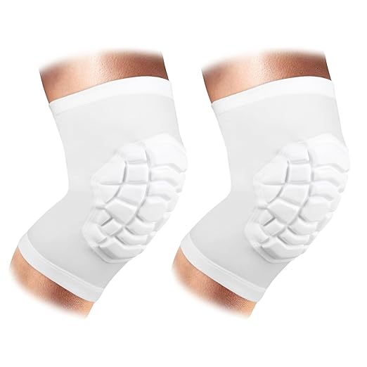 Wrestling Knee Pads Short Knee Sleeve, 2 Pcs Knee Compression Sleeve for Football, Basketball, Volleyball(White_S_2 Pcs)