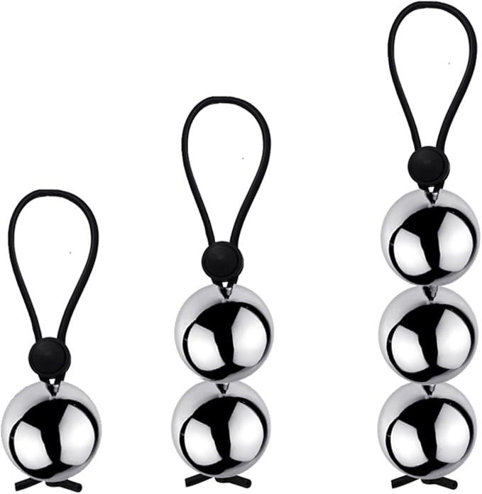 Men's Stretch Weighted Suspension Ball Ring, Progressive Endurance Trainer-USZF57 (25mm Silver Triple Ball)