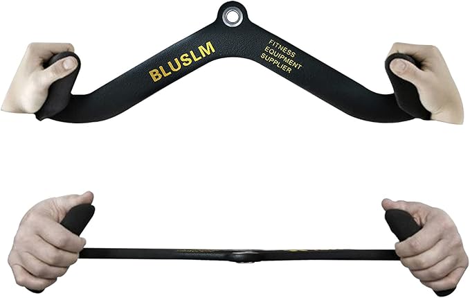 LAT Pull Down Bar for Cable Machine, LAT Pulldown Attachments T-bar V-bar Cable Attachment for Gym, Back Tricep Strength Training Handle
