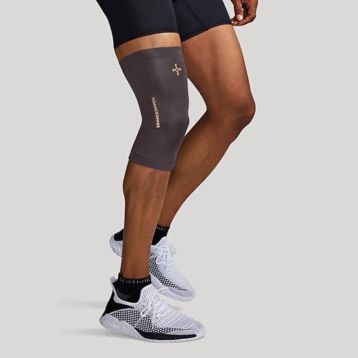 Tommie Copper Infrared Compression Knee Sleeve, Self Warming Knee Compression, Muscle Support & Stability, Slate Grey, Medium