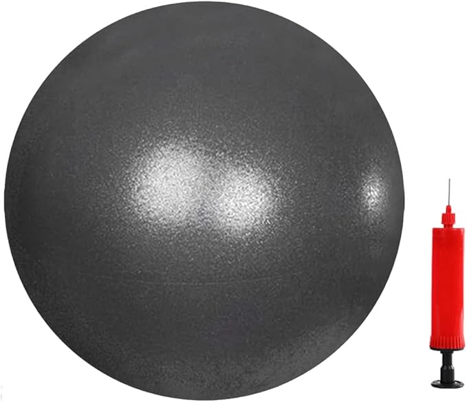 Pilates Exercise Ball for Yoga, Barre, Fitness & Physical Therapy Mini Squishy Balance Ball for Home Workouts Includes Pump for Easy Inflation