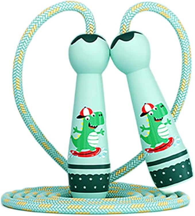 Kids Jump Rope Skipping Rope for Kids -Adjustable Cotton Jumping Ropes with Wooden Handle,Light Weight for Fitness Workout Exercise Outdoor Activity