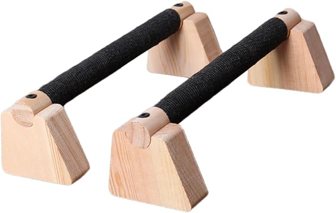 2 Pieces Push up Bar Wooden Parallettes Bar Pushup Handles Portable Anti Slip Push up Stand for Exercise Gymnastics Workout
