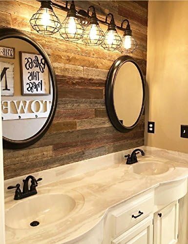 Rockin' Wood Real Wood Nail Up Application Rustic Reclaimed Naturally Weathered Barn Wood Accent Paneling Board Planks for Home Walls (23 Square feet)