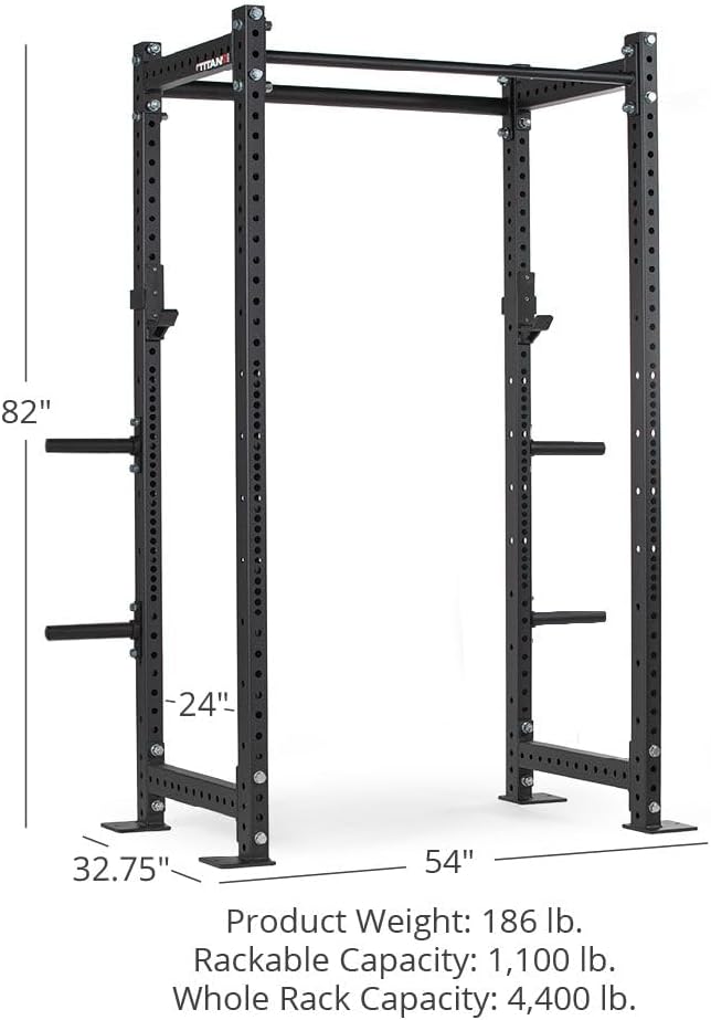 Titan Fitness T-3 Series Power Rack, 1,100 LB Capacity Cage for Weightlifting and Strength Training