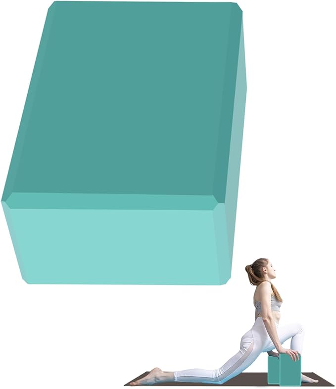 Yoga Block - Unsupported Latex Eva foam - Soft non slip surface with bevel for yoga, pilates, meditation - Yoga accessories for stability, balance and deep stretching