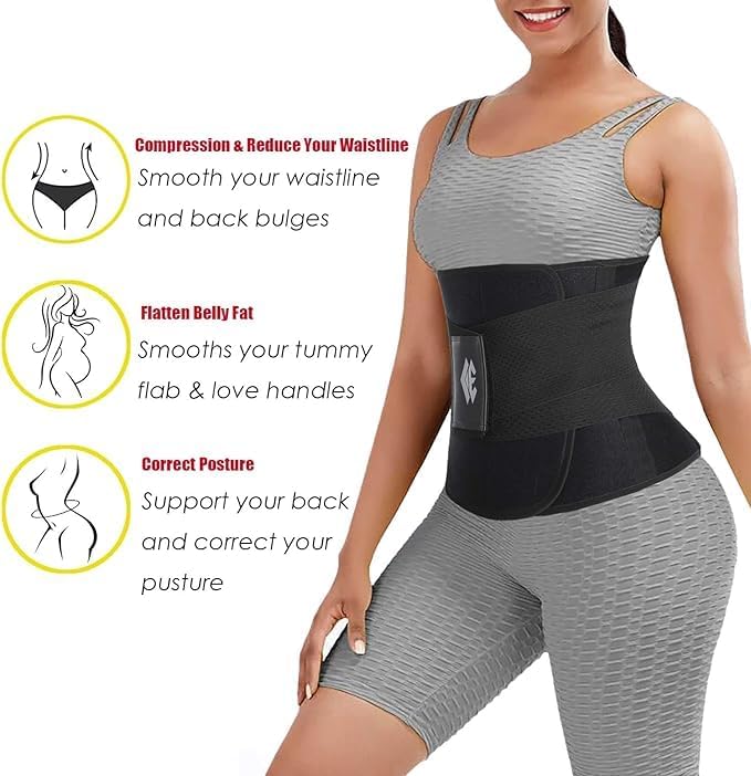 ChongErfei Waist Trainer Belt for Women Man - Waist Trimmer Ab Belt - Tummy Control Body Shaper