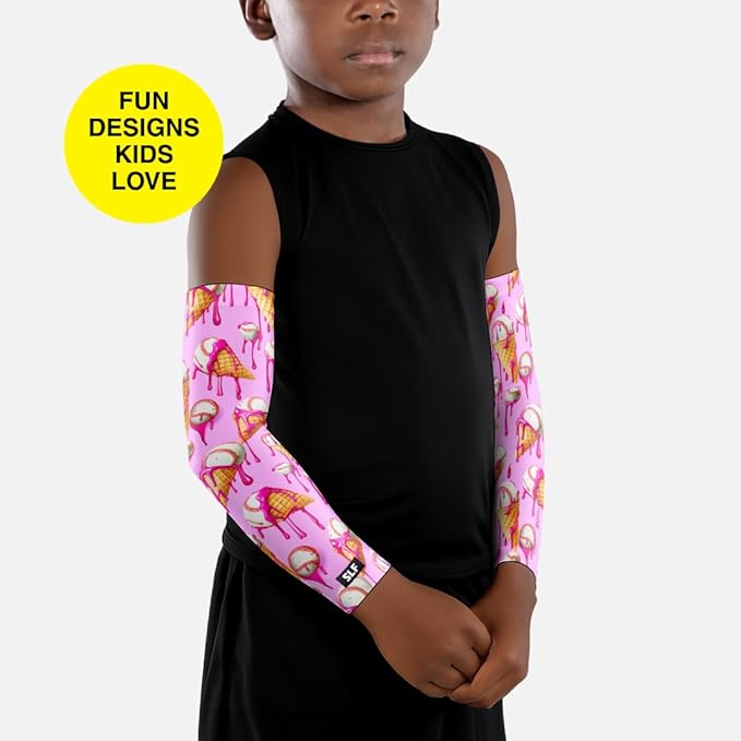 SLEEFS Arm Sleeves for Kids - Athletic Sports Sleeve for Youth Boys and Girls - UV Protection - Football Baseball Basketball