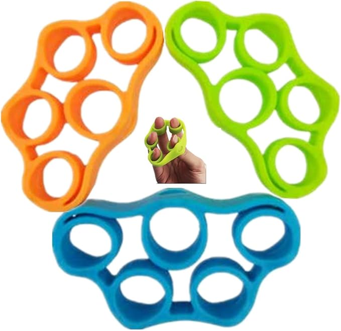 3pcs Finger Stretcher Exerciser, Hand Grip Strengthener, Hand Exerciser,Forearm Exerciser Trainer Silicone Rings for Muscle & Rehabilitation