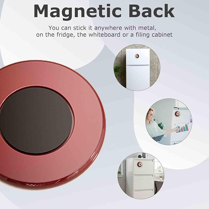 60-Minute Mechanical Timer with Loud Alarm & Strong Magnetic Back, Visual Countdown Clock for Cooking, Study, Fitness, and Classroom Use (Red)