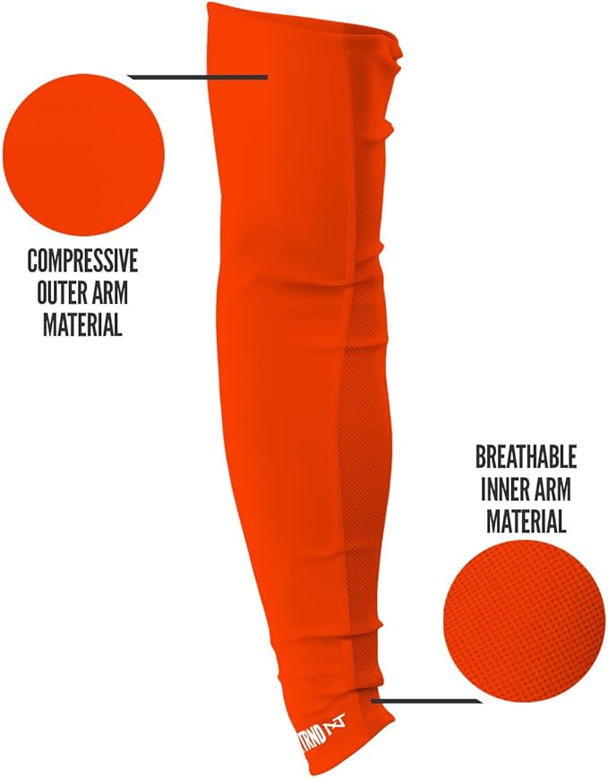 1 Pair Nxtrnd Compression Arm Sleeves for Men, Breathable Football, Basketball, Baseball Accessory, Adult & Kids